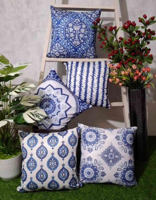 Clasical Bule Cushion Cover 5 pc Set